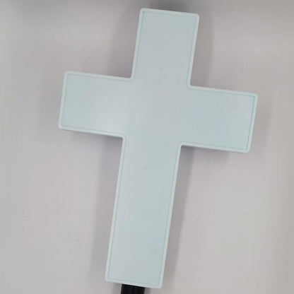 jojomis White Solar Cross Garden Decor Path Lawn Yard Acrylic Outdoor Landscape 250x80x570mm