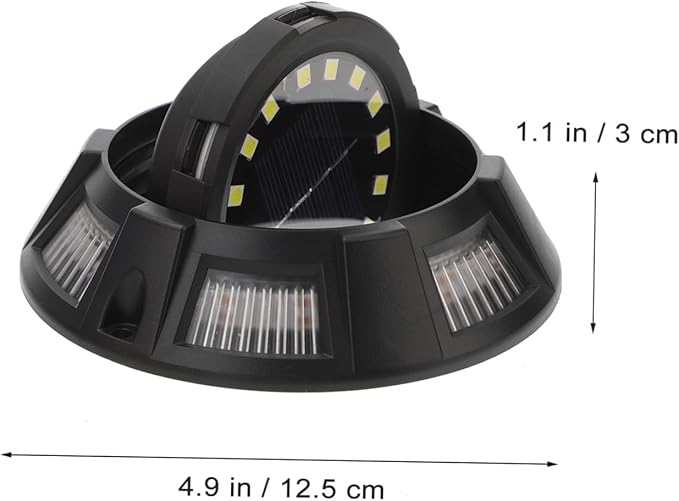 4Pcs Solar Ground Lights Outdoor Landscape Pathway Lights with Side Glow Rotatable Design for Lawn Patio Walkway Garden Decor