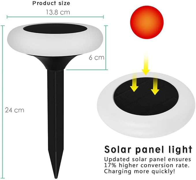 Didiseaon Garden Solar Light RGB Colorful Solar Lamp with 7-Color Gradient 8 Modes Outdoor Pathway Light for Yard Landscape Lighting