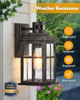 Motion Sensor Exterior Light Fixture, Bronze Dusk to Dawn Outdoor Wall Lights, Waterproof Exterior Lights for House, Porch, Doorway, Garage, 100% Aluminum