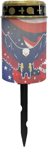 Solar Lights Outdoor,Eagle American Flag Waterproof Solar Pathway Lights, Auto On/Off Solar Garden Lights for Your | Lumora