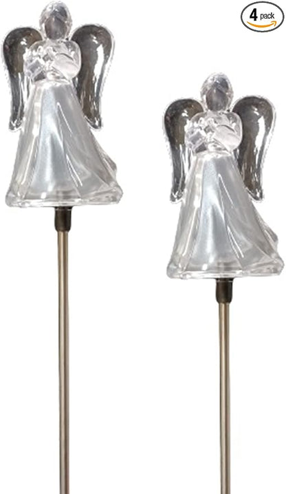 Starry Illuminate 2 PCS Solar Color Changing Style Garden Stake Light Pathway Stake Light (Angel), Clear