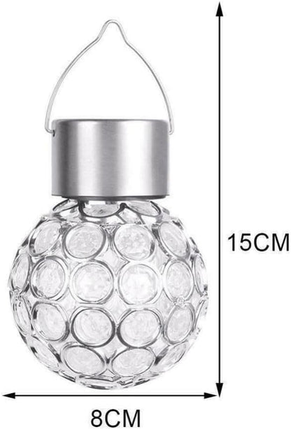 ansu Solar Light LED Lantern Outdoor Waterproof Hollow Small Light Chandelier Path Light (White)