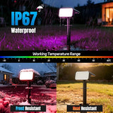 Halloween Solar Spot Lights Outdoor Waterproof, 4 Pack, 28 LED RGB