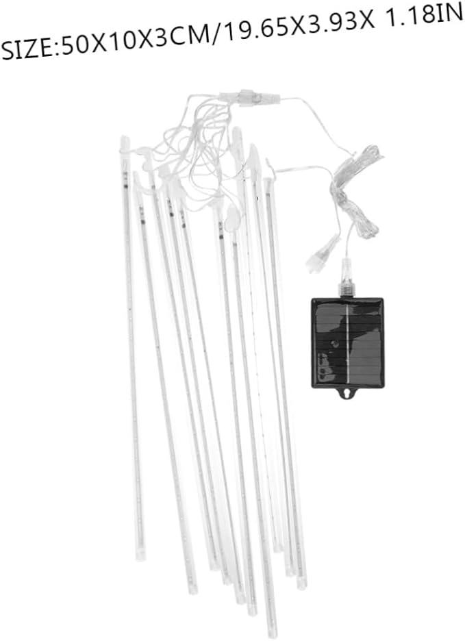 ARTIBETTER 1Set Meteor Shower Lights Solar Operated Tubes Fairy String Light Decoration for Outdoor Wedding Party LED with Lighting Modes Energy Efficient Solar Panel