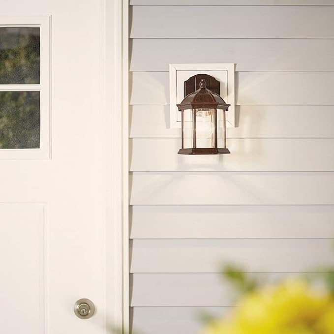 Kichler Barrie 10.25" 1 Light Outdoor Wall Light with Clear Beveled Glass in Black | Lumora
