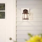 Kichler Barrie 10.25" 1 Light Outdoor Wall Light with Clear Beveled Glass in Black | Lumora