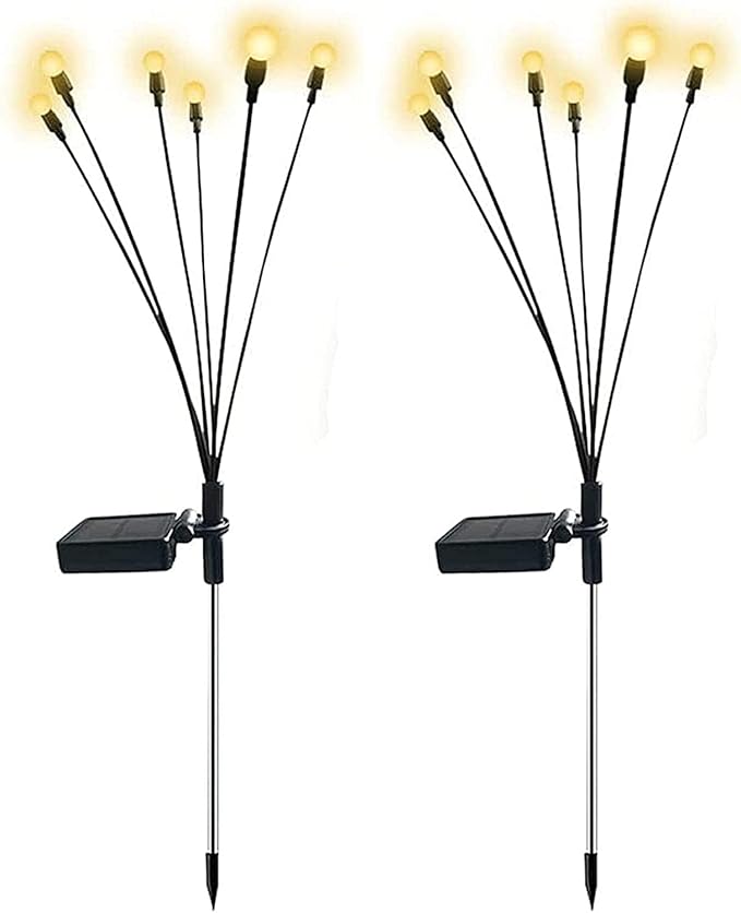 Solar Garden Lights Solar LED String Lights Firefly Solar Lights Outdoor Waterproof Firefly Solar Pathway Lights, Solar Stake Lights Outdoor Garden Decoration Garland Lights Camping Lights Solar Light