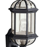 Kichler Barrie 21.75" 1 Light Outdoor Wall Light with Clear Beveled Glass in Tannery Bronze, 8.25 in