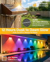 Solar Fence Lights Outdoor, 2 Pack Fence Lights Solar Powered