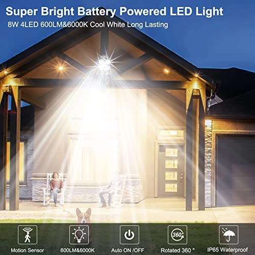 Battery Motion Sensor Light Outdoor 8W 600LM 1Pack