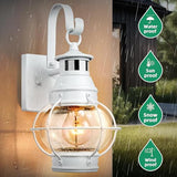 Lamomo 2-Pack White Motion Sensor Wall Lights, Porch/Garage/Deck