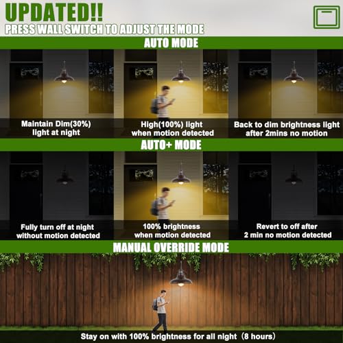 Motion Sensor Outdoor Barn Lights, Dusk to Dawn Farmhouse Gooseneck Lights