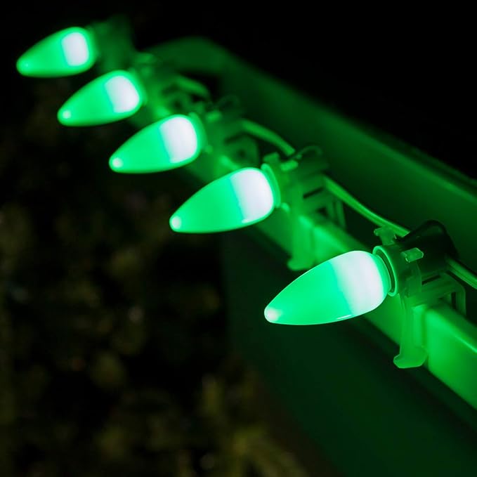 Wintergreen Lighting OptiCore LED Outdoor Christmas Lights Heavy Duty; Wedding; White Wire (50 Lights, 50 Ft, Green Smooth/Opaque)