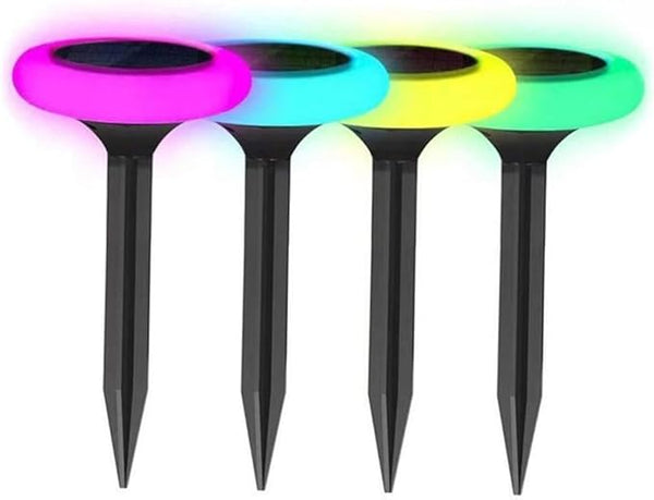 Gadpiparty 4pcs Energy-Saving Solar Pathway Lamp RGB Solar Lamp for Driveway Patio Decorations | Lumora