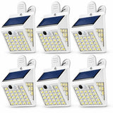 Clip On Solar Lights Outdoor,Motion Sensor Outdoor Lights, 72LEDs 600LM Clip on Solar Fence Lights Outdoor Waterproof LED,Solar Lights for Wall Fence,Deck, Gutter,Camping (2, Black) (6, White)
