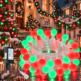 Connectable 100LED 43FT Red and Green Christmas String Lights Indoor