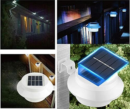 6-Pack Solar Gutter Led Lights, Outdoor Solar Fence Lights Deck Lights for Eaves Garden Landscape Yard (Black)