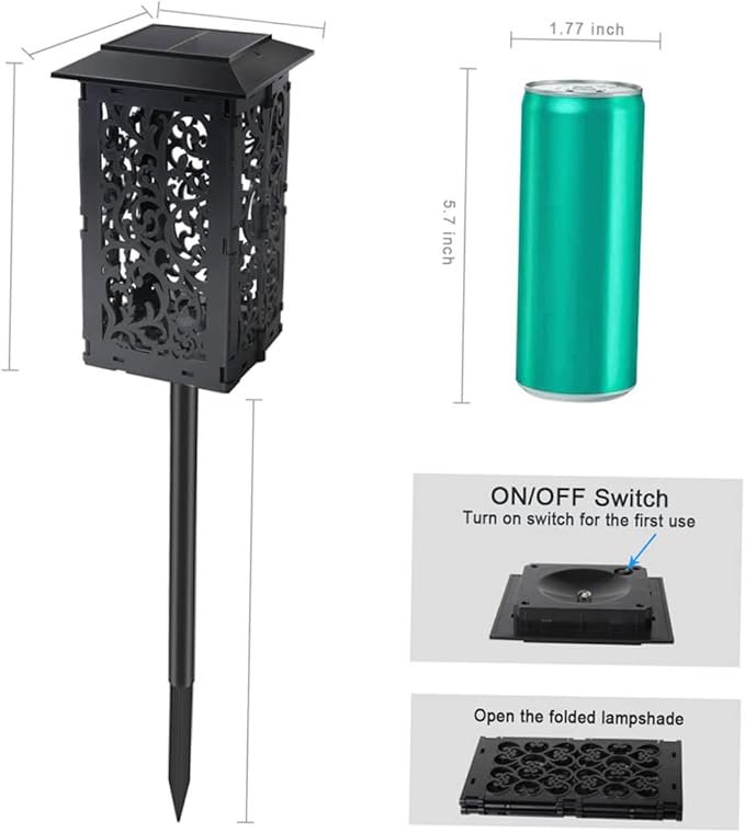 Milisten Solar Garden Lights Outdoor Waterproof LED Landscape Lighting for Pathway Colorful Decorative Solar Powered Lights for Lawn and Garden