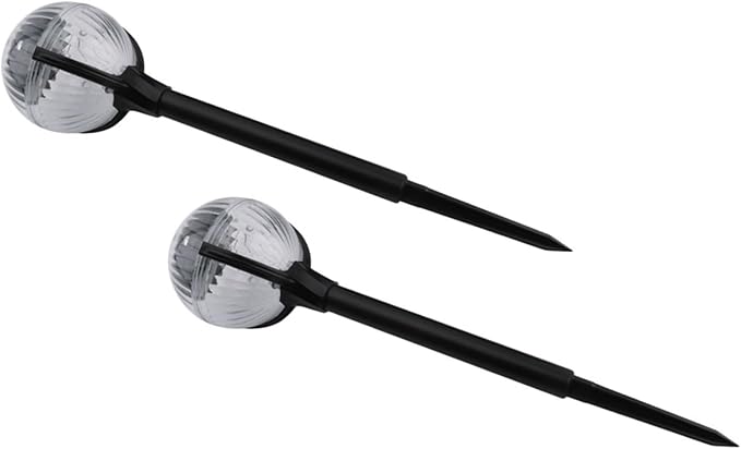 DOITOOL 2pcs Solar Garden Lights with Color-Changing LEDs Solar Lawn Stake Lights for Outdoor Pathway and Courtyard for Patio and Garden Decor