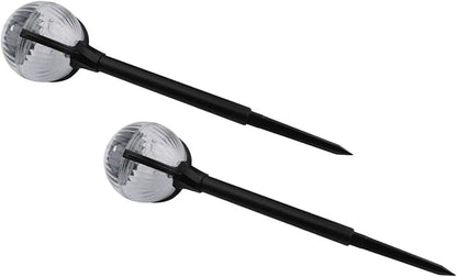DOITOOL 2pcs Solar Garden Lights with Color-Changing LEDs Solar Lawn Stake Lights for Outdoor Pathway and Courtyard for Patio and Garden Decor