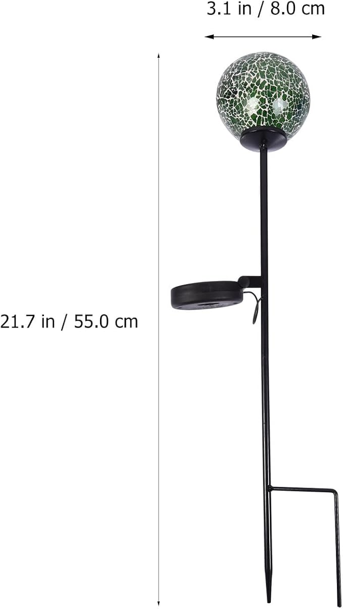 Solar Garden Light LED Yard Light Waterproof Glass Ball-Shaped Ground Insert Outdoor Landscape Lighting for Patio Lawn Path