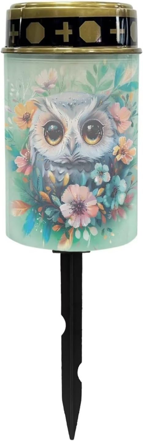Generic Owl Waterproof LED Solar Light Memorial Solar Light for Cemetery Grave Landscape Path Light Outdoor Solar Light Night Light Easy to Install