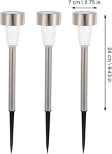 12pcs Stainless Steel Solar Pathway Lights Outdoor Solar Stake Lights for Garden Walkway Bright White LED Easy | Lumora
