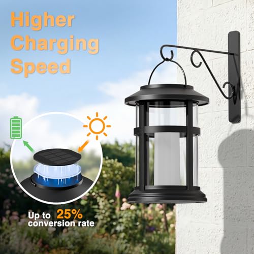 Otdair Solar Lanterns Outdoor Waterproof with Flickering Flame, 6 Pack