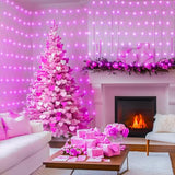 JMEXSUSS 200 LED Net Lights Outdoor, Pink, 9.8ft x 6.6ft, Plug in