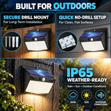 Solar Motion Sensor Outdoor Light 6 Pack, 168 LED, Black-Warm White