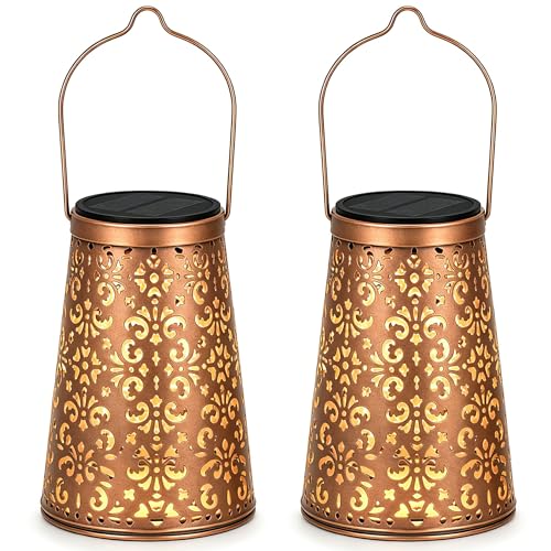 LeiDrail Butterfly Solar Lanterns, Outdoor Hanging Garden Lights, 2 Pack