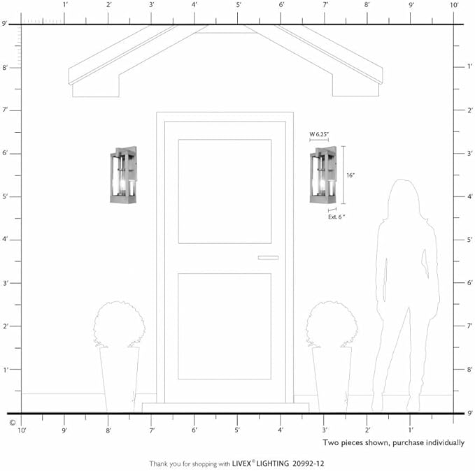 Livex Lighting 20992-12 Delancey - 16" One Light Outdoor Wall Lantern, Satin Brass Finish with Clear Glass | Lumora