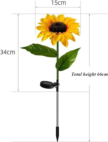Sunflower Solar Garden Lights, Realistic LED Sunflower Lights Beautiful Solar Waterproof Landscape Decoration Lighting Flower Lights For Pathway Patio Yard Deck Walkway ( Color : Yellow , Size : 5PCS