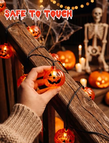 Abeja Pumpkin String Lights, 8.5Ft Halloween String Lights
