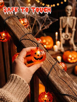 Abeja Pumpkin String Lights, 8.5Ft Halloween String Lights