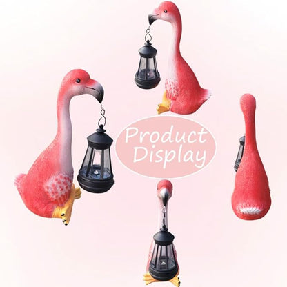 Resin Flamingo Solar Lights are Suitable for Sculptures in courtyards, Gardens, Pathways, porches and so on. They are Nice Gifts for Women at Christmas.