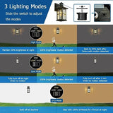 FLEDAVID Motion Sensor Porch Light Black Dusk to Dawn Outdoor Wall Lantern