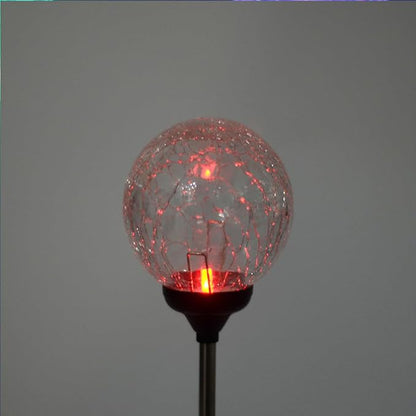 DOITOOL Solar LED Lawn Lamp Color Changing Glass Ball Ground Plug Light Landscape Garden Path Lighting Outdoor Solar Stake Light for Patio Yard