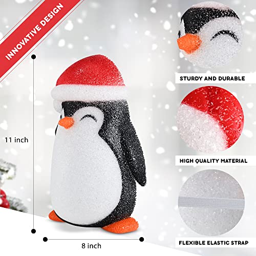 Penguin Porch Outdoor Light Covers - Lantern Garage Christmas Decor 11" 2pc