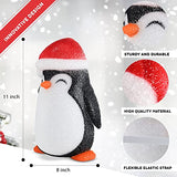 Penguin Porch Outdoor Light Covers - Lantern Garage Christmas Decor 11" 2pc