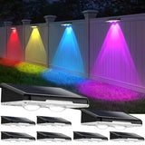 Brightever Solar Fence Lights Outdoor Black 8-Pack, RGB Color Changing