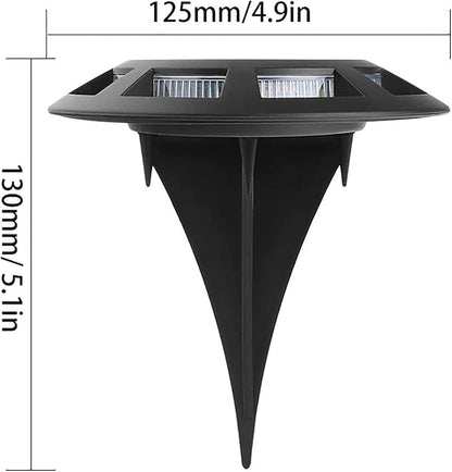 Solar Ground Lights Outdoor Waterproof 2 Pack Solar Lights Outdoor Pathway Garden Decorative Light Landscape Lighting Spot Light with 8 Main LED Lights & 8 Side LED Lights