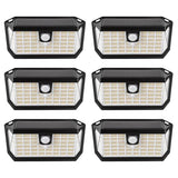 Brightever Solar Motion Sensor Outdoor Lights, 4000LM 344 LEDs Solar Outdoor Lights, IP65 Waterproof Exterior Flood Security Lights with 270° Wide Angle & 3 Modes for Patio Garage, 6-Pack Black