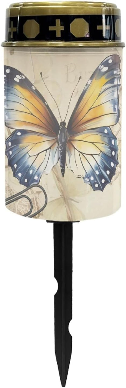 Butterfly Solar Garden Lights Outdoor Solar Walkway Lights Pathway Lights Waterproof Solar Lantern Landscape Lights,Butterfly Decorations LED Solar Lantern-Warm White,Yellow