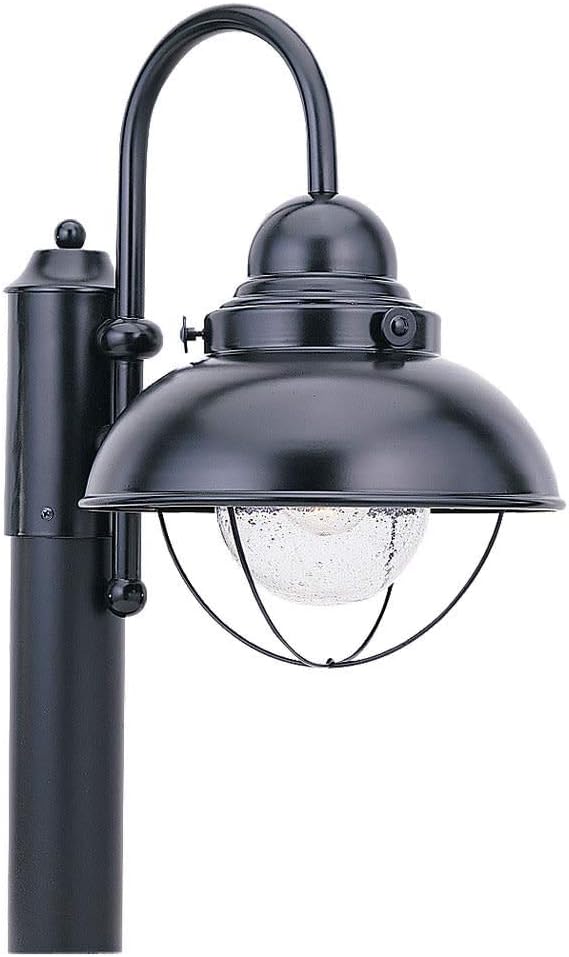 Sea Gull Lighting One-Light Outdoor Post Lantern Outside Fixture, Full Size, Black | Lumora