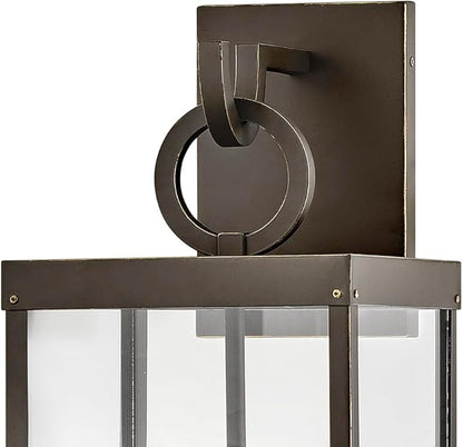 Hinkley Porter Collection One Light Extra Large Outdoor Wall Mount Lantern, Oil Rubbed Bronze