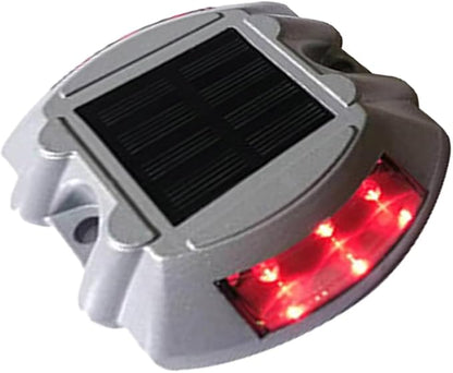 Wokyo 1PCS Outdoor Solar Deck Lights, LED Solar Driveway Lights IP68 Waterproof Driveway Markers, Aluminium Solar Sidewalk Lights for Step, Driveway, Pathway, Yard (1, Red Always on)