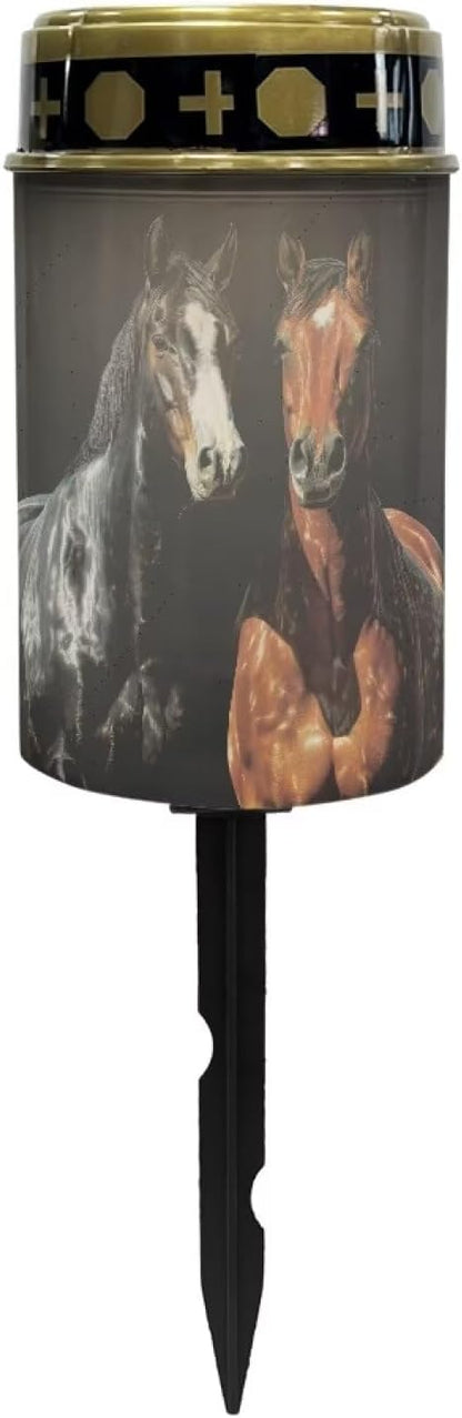 ZOUTAIRONG Horse Solar Light for Cemetery Grave Solar Pathway Lights,Solar Lights 6 Pack Outdoor Waterproof Garden Stake Lights for Outside Yard Patio Landscape Lighting Warm Pathway