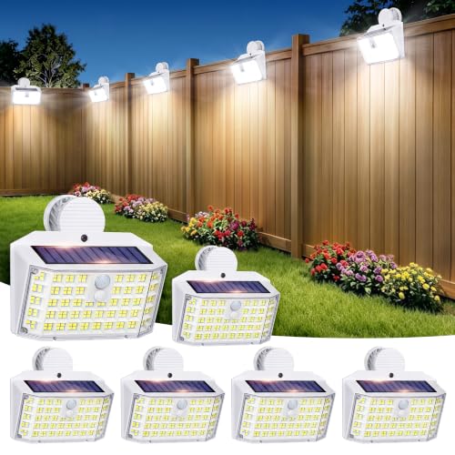LUHLEE Clip on Solar Fence Lights Outdoor, 176 LED Motion Sensor Lights